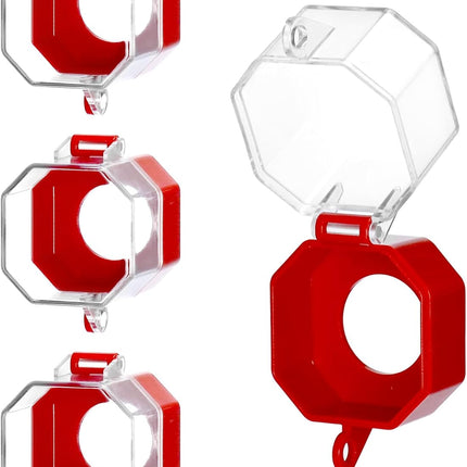 Emergency Stop Button Cover, 4 Pack Plastic Switch Cover Protector, Toggle Switch Push Button Switch Lockout Cover, Add Protection