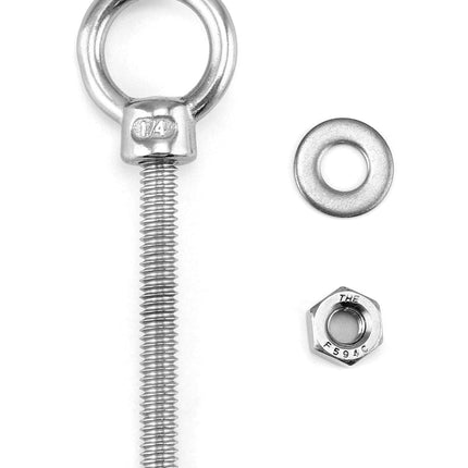 Shoulder Eye Bolts, 10 Pack 316 Stainless Steel Shoulder Threaded Eyebolts- 1/4" x 2" with High Corrosion Resistance and 400 lbs WLL - for Straight and Angular Pulls
