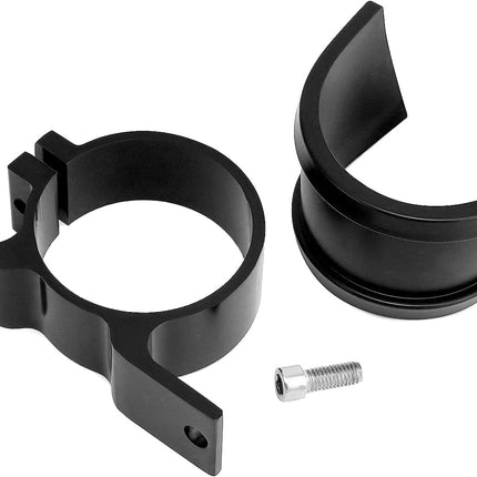 Fuel Pump Clamp Holder, 2 Pack 50mm Fuel Filter Mounting Bracket, Premium Aluminum Alloy Oil/Fuel Pump Mounting Bracket, Secure Filter Clamp Cradle, Sleek Black Design