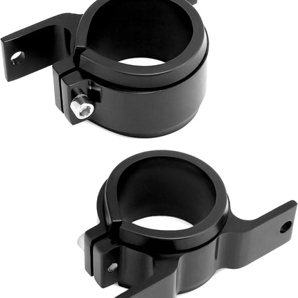 Fuel Pump Clamp Holder, 2 Pack 50mm Fuel Filter Mounting Bracket, Premium Aluminum Alloy Oil/Fuel Pump Mounting Bracket, Secure Filter Clamp Cradle, Sleek Black Design