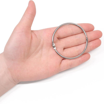 Metal Shower Curtain Rings - 20 Pack 2 Inch Large Silver Round Loop for Hanging Drapes, Easy Open and Close (50 mm)