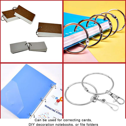 Metal Shower Curtain Rings - 20 Pack 2 Inch Large Silver Round Loop for Hanging Drapes, Easy Open and Close (50 mm)