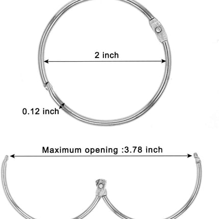 Metal Shower Curtain Rings - 20 Pack 2 Inch Large Silver Round Loop for Hanging Drapes, Easy Open and Close (50 mm)