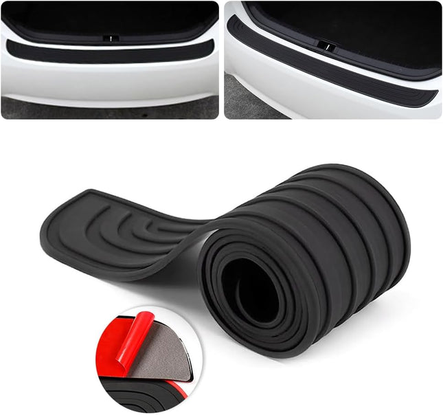 35.4 X2.7 Auto Rear Bumper Protector Cover Auto Scratch-Resistant Non-Slip Rubber Backup Door Entry Cover