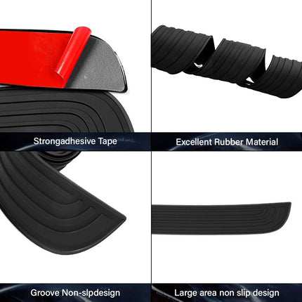 35.4"X2.7"Auto Rear Bumper Protector Cover, Auto Scratch-Resistant Non-Slip Rubber Backup Door Entry Cover, Suitable for Most Cars and Suvs, Black.