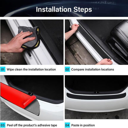 35.4"X2.7"Auto Rear Bumper Protector Cover, Auto Scratch-Resistant Non-Slip Rubber Backup Door Entry Cover, Suitable for Most Cars and Suvs, Black.