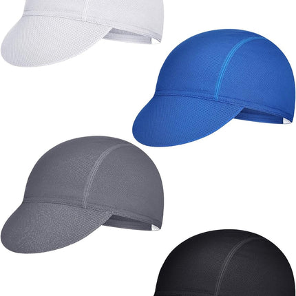 4 Pieces Summer Unisex Cycling Cap Breathable Bicycle Caps Sweat-Absorbing Biking Caps for Women Men Running Outdoor Sports