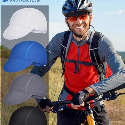 4 Pieces Summer Unisex Cycling Cap Breathable Bicycle Caps Sweat-Absorbing Biking Caps for Women Men Running Outdoor Sports