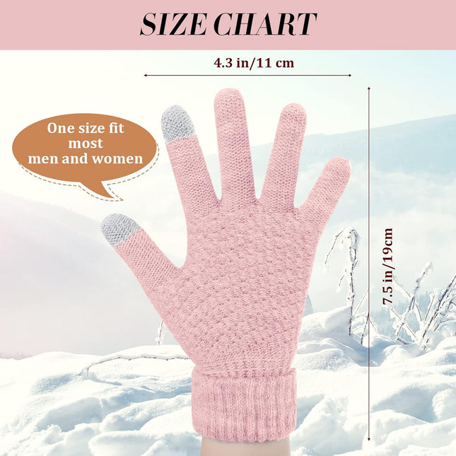 Winter Touchscreen Gloves Warm Knitted Gloves Fleece Lined Elastic Cuff Winter Texting for Women – product detail