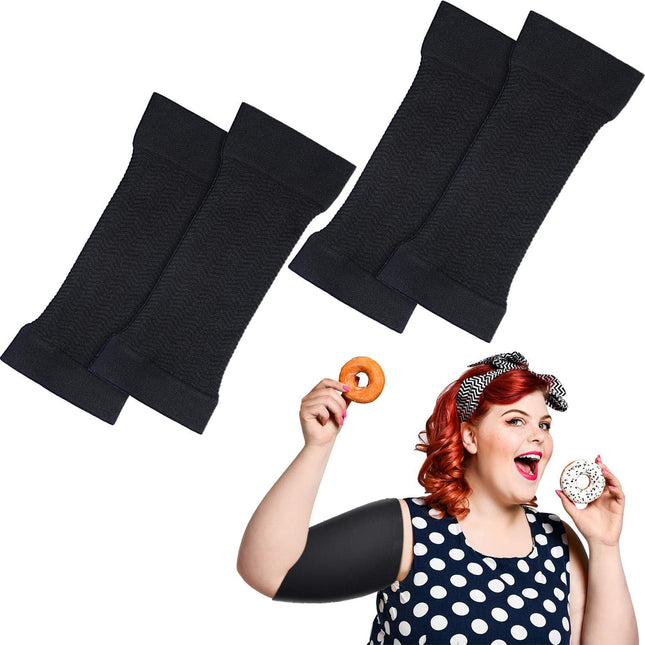 2 Pairs Arm Shapers for Plus Size Women Upper Arm Sleeves Wraps Slim Arm Compression Sleeve for Arms