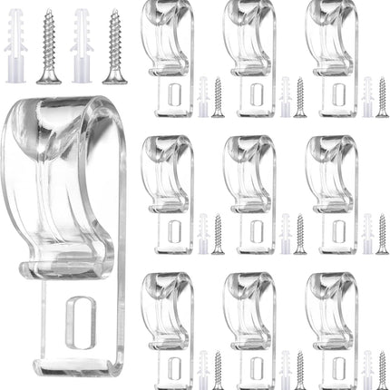 20 Sets Roller Shade Clear Safety Chain and Cord Guide Curtain P Clip Blind Cord Holder Fixation Hook Bead Chain Tension Device with Screws for Roller Vertical and Roman Shades