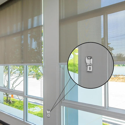 20 Sets Roller Shade Clear Safety Chain and Cord Guide Curtain P Clip Blind Cord Holder Fixation Hook Bead Chain Tension Device with Screws for Roller Vertical and Roman Shades