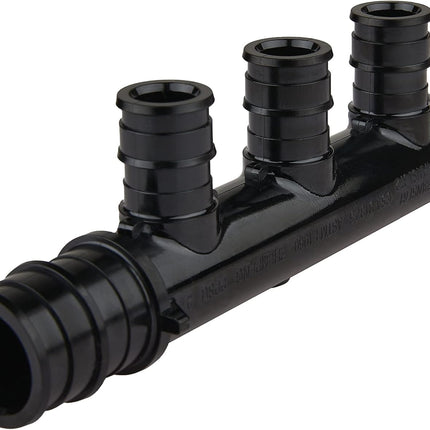 3 Ports Pex-A Expansion Poly PPSU Closed Manifold 3/4 Trunk, 1/2" Port (3 Ports),(PPSU1960034)
