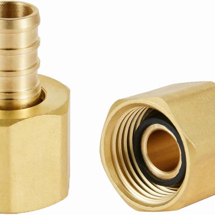 (Pack of 2)  Barb Crimp Pex fittings 1/2" X1/2" Female NPT Swivel Adapter,ASTM1807,(PEX1807214-2PCS)