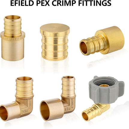 (Pack of 2)  Barb Crimp Pex fittings 1/2" X1/2" Female NPT Swivel Adapter,ASTM1807,(PEX1807214-2PCS)