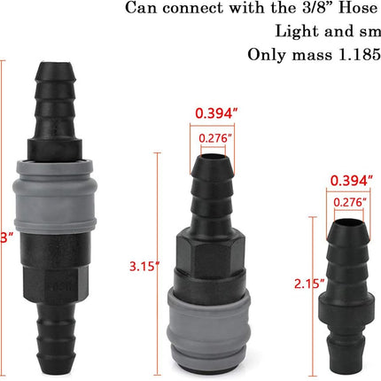 Quick Disconnect Set, Air Hose Fitting Quick Connect Coupler, 3/8" Barb Hose, Air Compressor Accessories Fitting, Industrial Type C