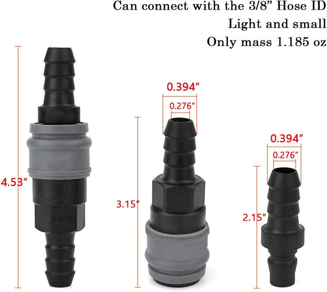 Quick Disconnect Set Air Hose Fitting Quick Connect Coupler 3/8 Barb Hose Air Compressor Accessories – product detail