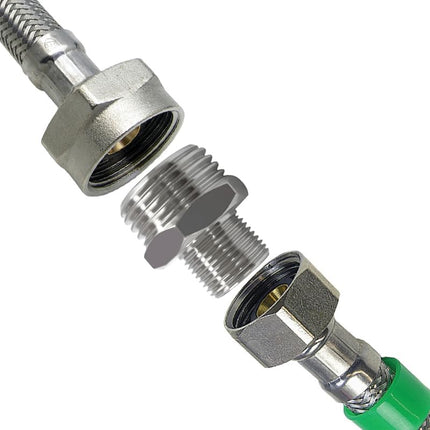 RV Faucet Adapter 1/2" Male to 3/8" Male Brass Faucet Supply Line Adapter for RV Kitchen Plumbing Water Hose Pipe Connector (Pack of 4)