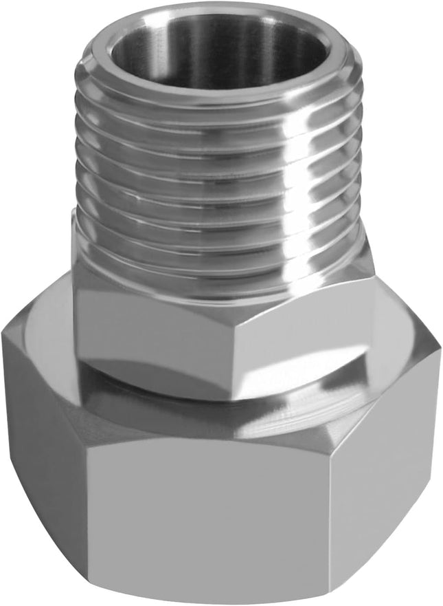 Stainless Garden Hose Adapter 3/4 NPT Male to 3/4 GHT Female Extension Joint Repair Fitting(Pack of 1)
