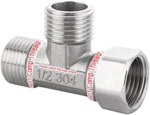 Stainless Steel 1/2 G 3 Way Diverter Movable Cap Flexible Tee Connector for Angled Valve – product detail