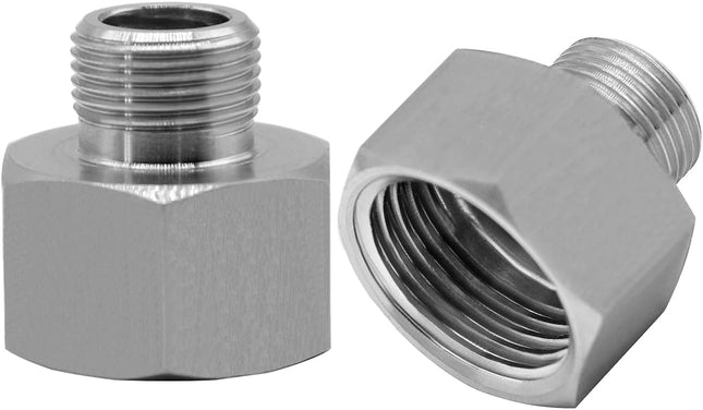 Stainless Water Line Adapter 1/2 NPT Female to 3/8 Male Reducer Hose Pipe Compression Fitting Kitchen (Pack