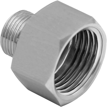 Stainless Water Line Adapter 1/2 NPT Female to 3/8 Male Reducer Hose Pipe Compression Fitting Kitchen Bathroom Faucet Supply Hose Stop Valve Adapter Pipe Connector (Pack of 2)