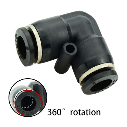 Push to Connect Fitting Elbow, 8mm x 8mm Tube OD Pneumatic 90° Degree Adapter Push in Fitting for Air Compressor （Pack of 10）