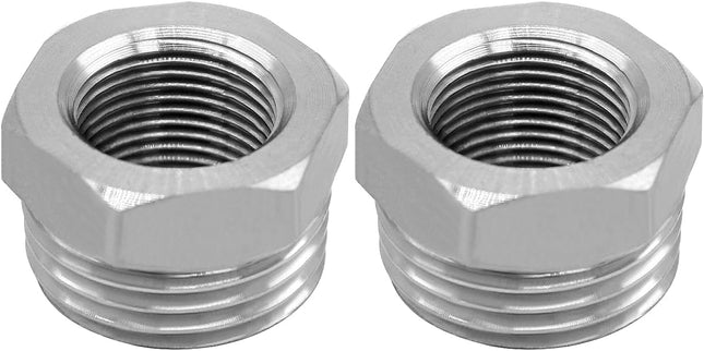 Stainless Water Line Adapter 3/8 Female to 1/2 NPT Male Reducer (Pack of V1258-DP02-B-3175