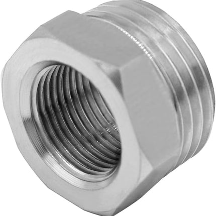 Stainless Water Line Adapter 3/8 Female to 1/2 NPT Male Reducer - Compression Fitting for Kitchen Bathroom Faucet Supply Hose, Stop Valve, Pipe Connector (Pack of 2)