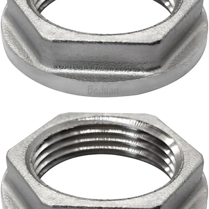 Stainless Steel 3/4 NPS Female Threaded Hex Lock Nuts Flange Gasket for Pipe Connection Bulkhead Fitting