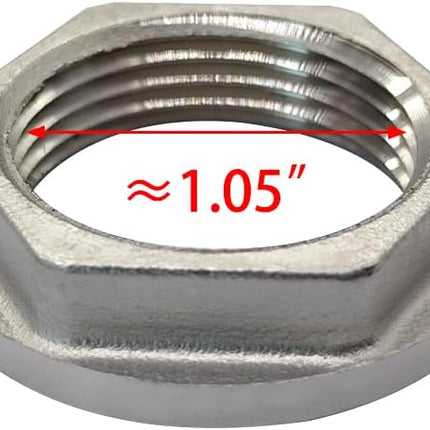 Stainless Steel 3/4 NPS Female Threaded Hex Lock Nuts Flange Gasket for Pipe Connection Bulkhead Fitting