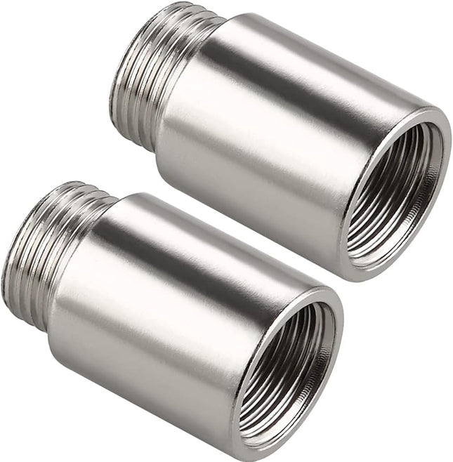 Shower Head Extension Tube Pipe Fittings G 1/2 Male to G 1/2 Female BSP threaded Stainless (25mm Length
