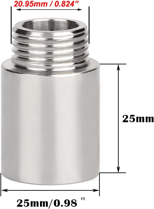 Shower Head Extension Tube Pipe Fittings G 1/2 Male to G 1/2 Female BSP threaded Stainless (25mm Length – product detail