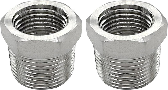 316 Stainless Steel Reducer Hex Bushing 1/2 Male NPT to 1/4 Female NPT Reducing Cast Pipe Adapter Fitting