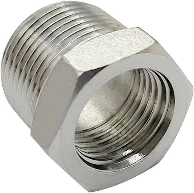 316 Stainless Steel Reducer Hex Bushing 1/2 Male NPT to 1/4 Female NPT Reducing Cast Pipe Adapter Fitting – product detail