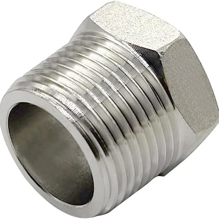 316 Stainless Steel Reducer Hex Bushing 1/2 Male NPT to 1/4 Female NPT Reducing Cast Pipe Adapter Fitting for Air Water Gas Fuel(Pack of 2)