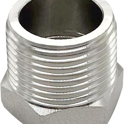316 Stainless Steel Reducer Hex Bushing 1/2 Male NPT to 1/4 Female NPT Reducing Cast Pipe Adapter Fitting for Air Water Gas Fuel(Pack of 2)