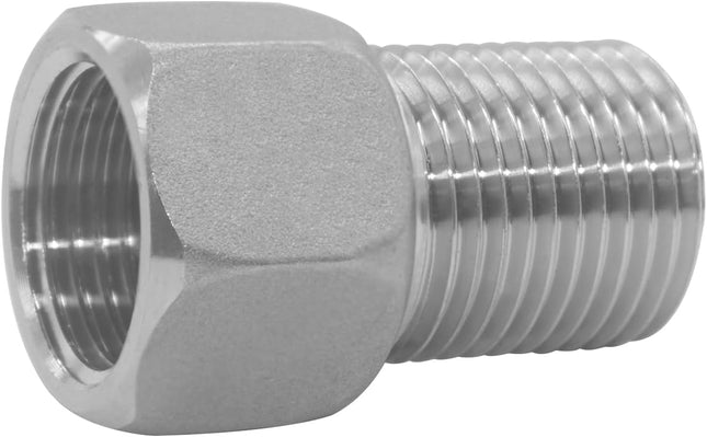 1/2 Female to 1/2 Male Extension Pipe Nipple Connector Stainless Steel Pipe Longer Fitting Adapter 1.57