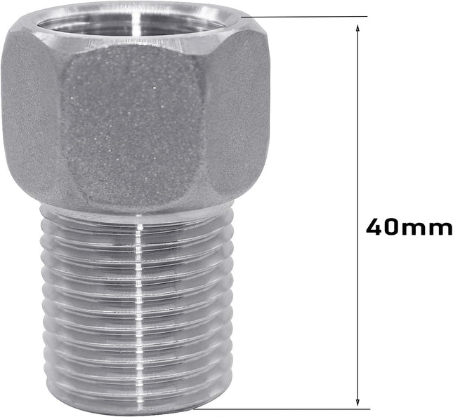 1/2 Female to 1/2 Male Extension Pipe Nipple Connector Stainless Steel Pipe Longer Fitting Adapter 1.57 – product detail