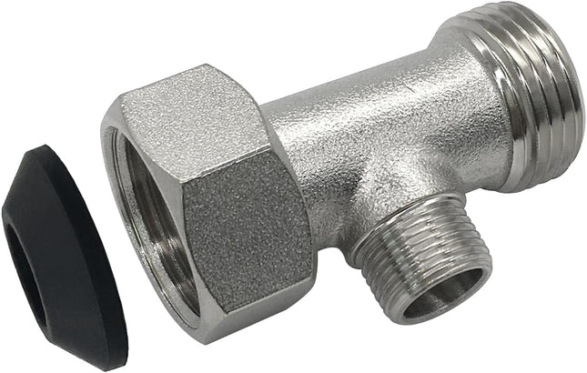 Bidet T Adapter Tee Valve for Bidet(7/8 ballcock to 7/8 ballcock to 3/8 compression threaded) 3 Way