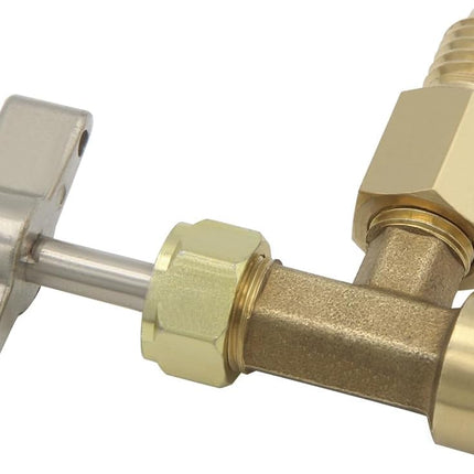R134a Can Tap Valve Self-Sealing Style with 1/4" SAE Female and 1/2" Male Tank Adapter Can Bottle Tap Refrigerant Dispenser Refilling Automotive Truck SUV Air Conditioner System