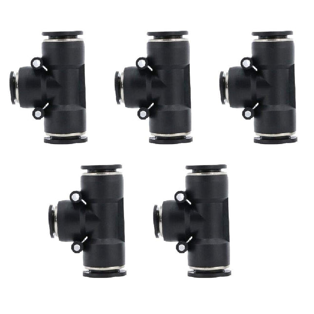 Push to Connect Air Fitting 12mm Tube OD Pneumatic Tee Union Fitting Push Lock(Pack of 10)