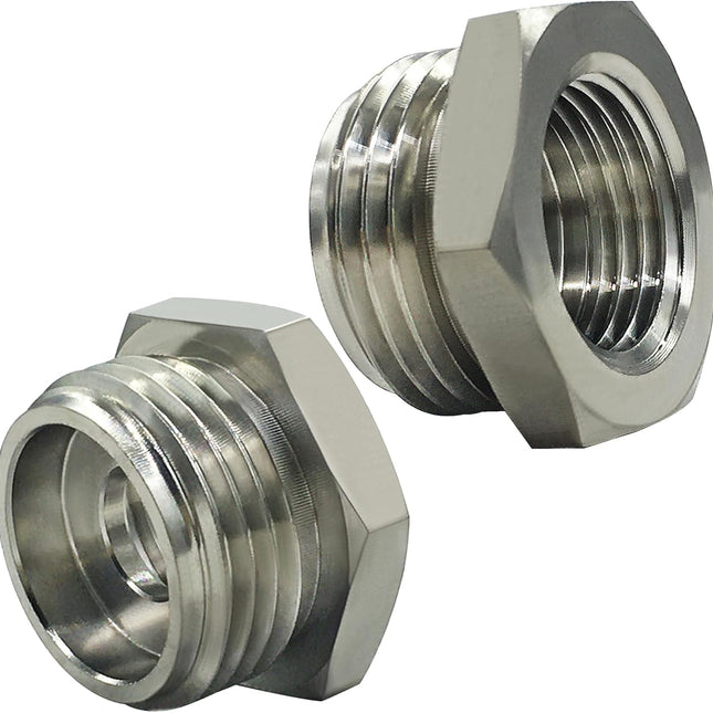 2PCS Stainless Steel 3/4" GHT Male x 1/2" G(IPS) Female Bathroom Show Tube to Garden Hose Connector Adapter Fitting