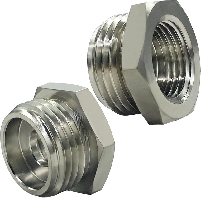 2PCS Stainless Steel 3/4 GHT Male x 1/2 G(IPS) Female Bathroom Show Tube to Garden Hose Connector Adapter