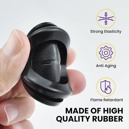 12 Pcs Rubber Grommets for Wiring, Double-Sided Rubber Plugs for 1-1/2" Drill Hole Dia, 1-3/16" ID Black Firewall Rubbers Grommets for Wire Protection (30mmx38mm)