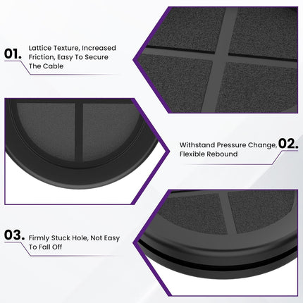 12 Pcs Rubber Grommets for Wiring, Double-Sided Rubber Plugs for 1-1/2" Drill Hole Dia, 1-3/16" ID Black Firewall Rubbers Grommets for Wire Protection (30mmx38mm)