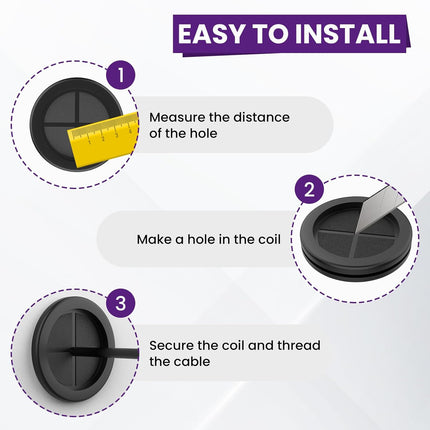 12 Pcs Rubber Grommets for Wiring, Double-Sided Rubber Plugs for 1-1/2" Drill Hole Dia, 1-3/16" ID Black Firewall Rubbers Grommets for Wire Protection (30mmx38mm)