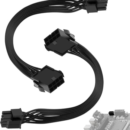 2 Pack CPU 8 Pin ATX Power Extension Cable, EPS 8 PIN Male (4+4) to 8 PIN Female Power Extension Cable for Motherboard, 9 Inch