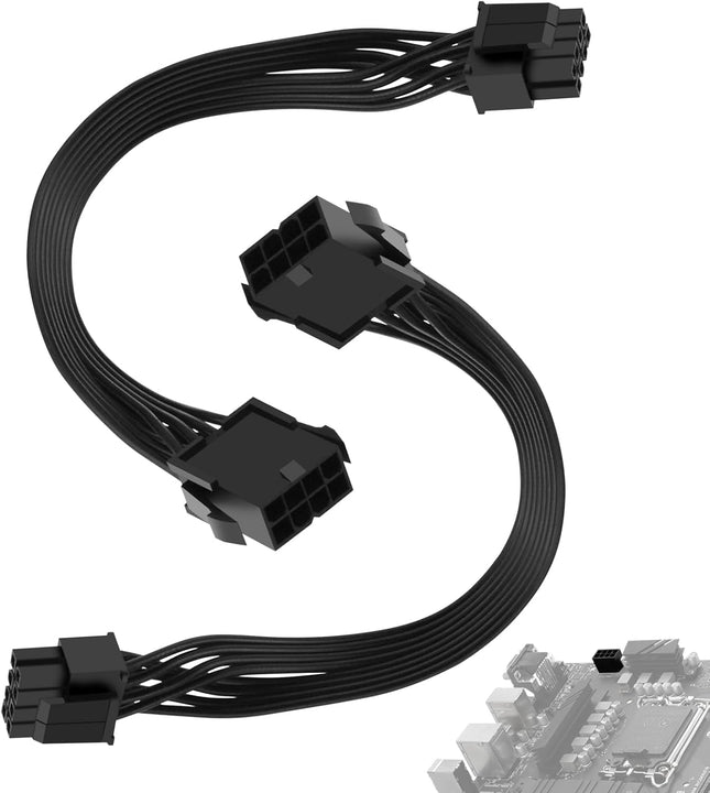 2 Pack CPU 8 Pin ATX Power Extension Cable EPS 8 PIN Male (4 Plus 4) to 8 PIN Female Power Extension Cable