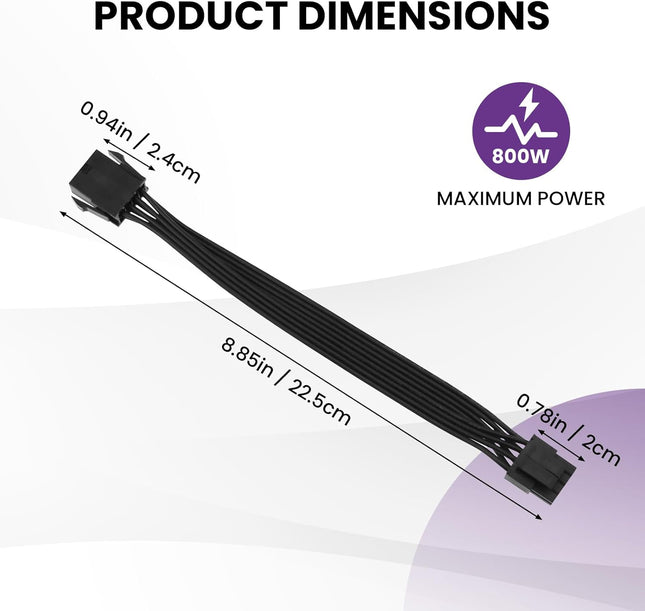 2 Pack CPU 8 Pin ATX Power Extension Cable EPS 8 PIN Male (4 Plus 4) to 8 PIN Female Power Extension Cable – product detail